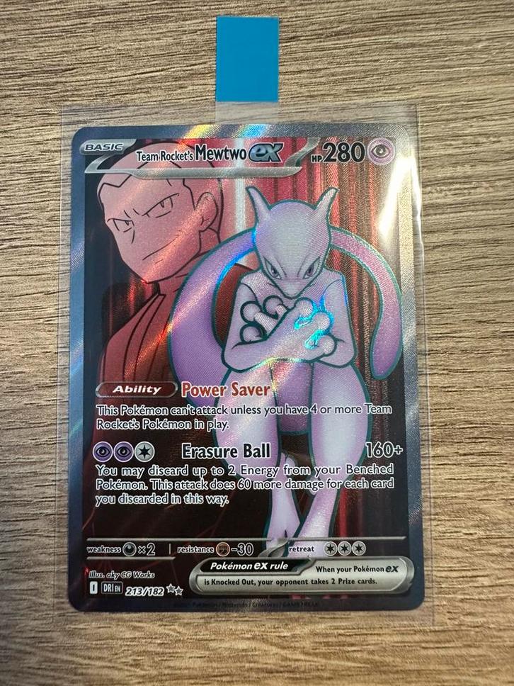 Team Rocket’s Mewtwo ex (DRI 213), Hobby en Vrije tijd, Verzamelkaartspellen | Pokémon, Zo goed als nieuw, Ophalen of Verzenden