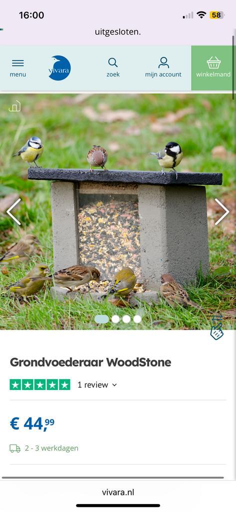 Voersilo/Grondvoederaar voor vogels (van duurzaam houtbeton), Dieren en Toebehoren, Vogels | Toebehoren, Nieuw, Overige typen