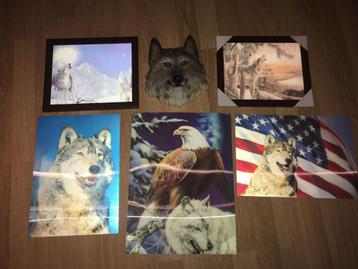WOLVEN/WOLF wanddecoraties (6x) beschikbaar voor biedingen