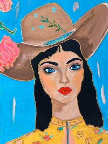 Modern Schilderij Vrouw beschikbaar voor biedingen
