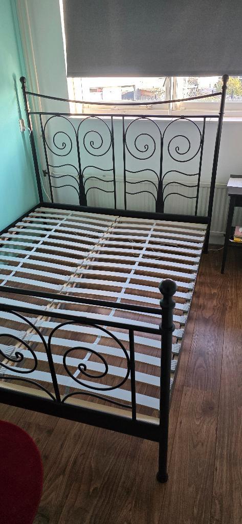 Ikea Noresund bedframe 160x200 incl. lattenbodems, Huis en Inrichting, Slaapkamer | Bedden, Gebruikt, Tweepersoons, 160 cm, 200 cm