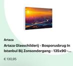 Artaza Glas Schilderij - Bosporusbrug Istanbul, Ophalen, Nieuw