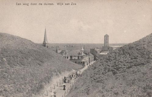 Wijk aan Zee Mooie Oude Ongelopen Kaart Weg door de Duinen., Verzamelen, Ansichtkaarten | Nederland, Ongelopen, Noord-Holland