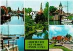 Ansichtkaart Hindeloopen, watersport, kerk, Ophalen of Verzenden, 1980 tot heden, Gelopen, Friesland