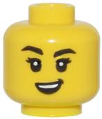 Lego Castle Gezicht, 2x Yellow Minifigure, Head Female, Blac, Ophalen of Verzenden, Nieuw, Losse stenen, Lego