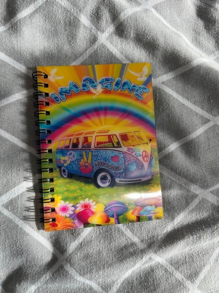 Notitieboek met hippie bus Volkswagen T1 VW, Diversen, Notitieboeken, Zo goed als nieuw, Ophalen of Verzenden