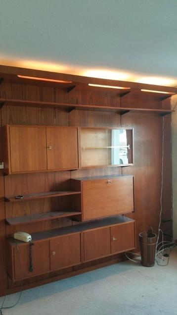 vintage wallunit deens modules teak 60s beschikbaar voor biedingen