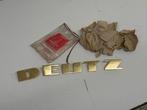 Deutz letters embleem logo oldtimer tractor goud origineel, Ophalen of Verzenden