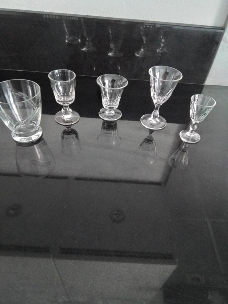 Verschillende 80 jarige glazen, Antiek en Kunst, Antiek | Glas en Kristal, Ophalen of Verzenden