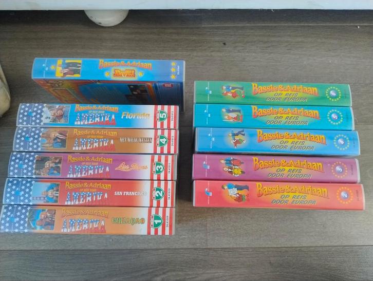 Bassie en Adriaan VHS - Europa en Amerika, Cd's en Dvd's, VHS | Film, Zo goed als nieuw, Nederlandstalig, Alle leeftijden, Ophalen of Verzenden
