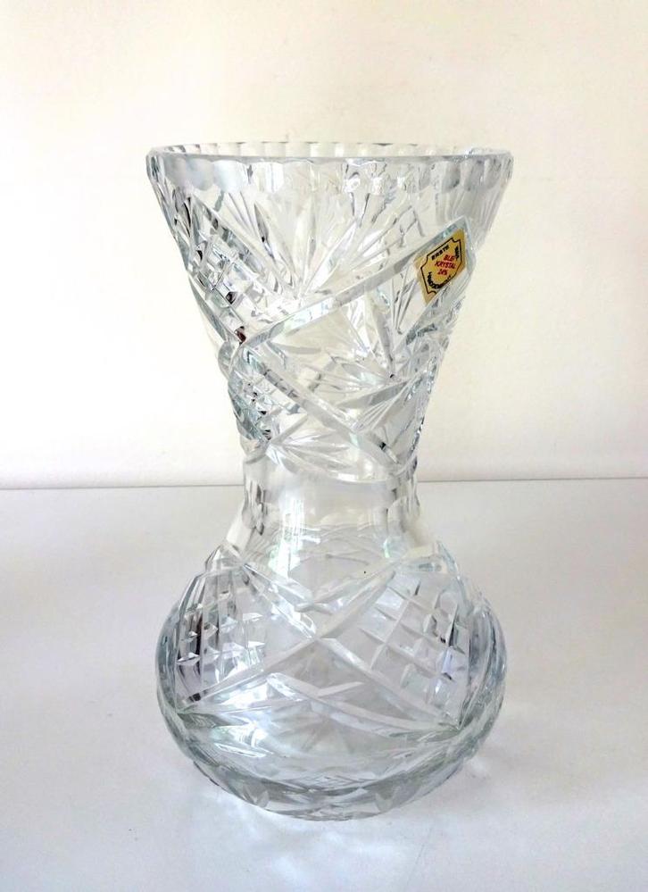 Kristal vaas karaf helder met fijne gravering Bohemen 3504-k, Antiek en Kunst, Antiek | Glas en Kristal, Ophalen of Verzenden