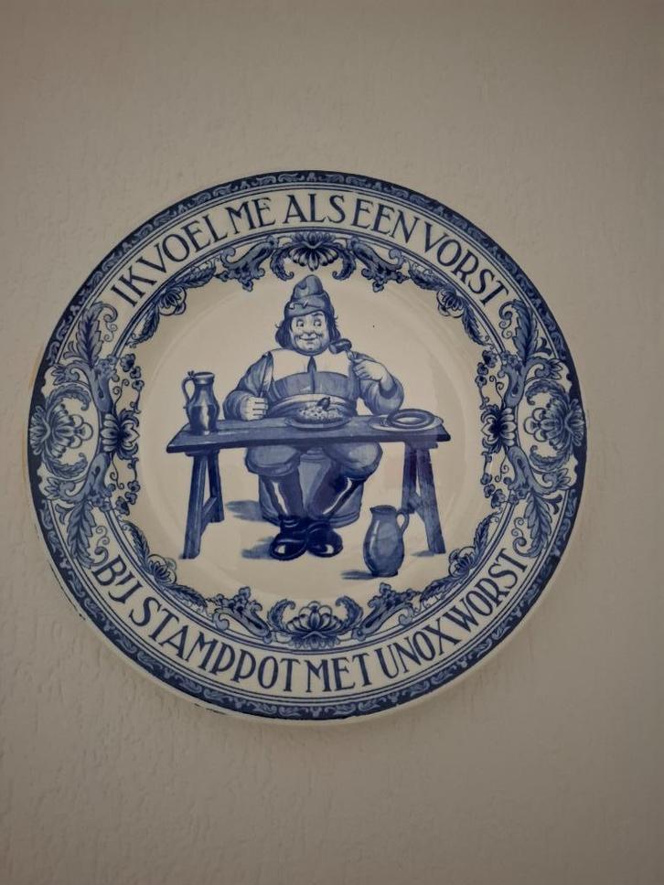 wandbord met reclame Unox, Verzamelen, Merken en Reclamevoorwerpen, Gebruikt, Reclamebord, Ophalen of Verzenden