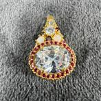 Gouden Hanger | 18k | 4,32g | druppelvorm zirkonia | 388026, Sieraden, Tassen en Uiterlijk, Kettinghangers, Gebruikt, Overige voorstellingen