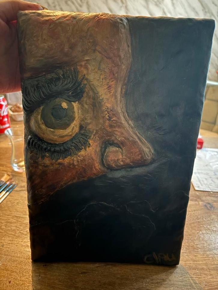 Half gezicht , moderne kunst, Antiek en Kunst, Kunst | Beelden en Houtsnijwerken, Ophalen of Verzenden