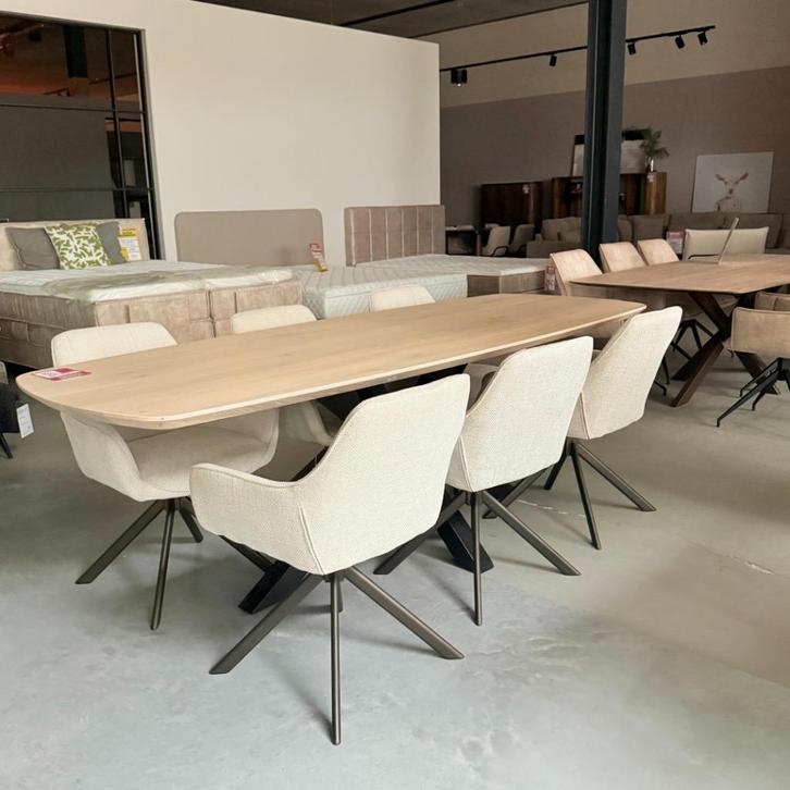 eetkamer stoelen met arm leuning anodic brown poot, Huis en Inrichting, Stoelen, Gebruikt, Vijf, Zes of meer stoelen, Ophalen