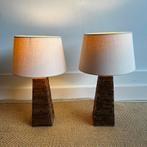 Set van 2 rotan rieten tafellampen vintage, Huis en Inrichting, Lampen | Tafellampen, Ophalen, 50 tot 75 cm, Onbekend, Zo goed als nieuw