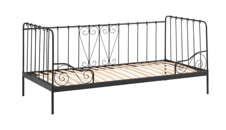 Stalen IKEA bed, Huis en Inrichting, Slaapkamer | Bedden, Eenpersoons, 90 cm, Metaal, Zwart, Ophalen of Verzenden