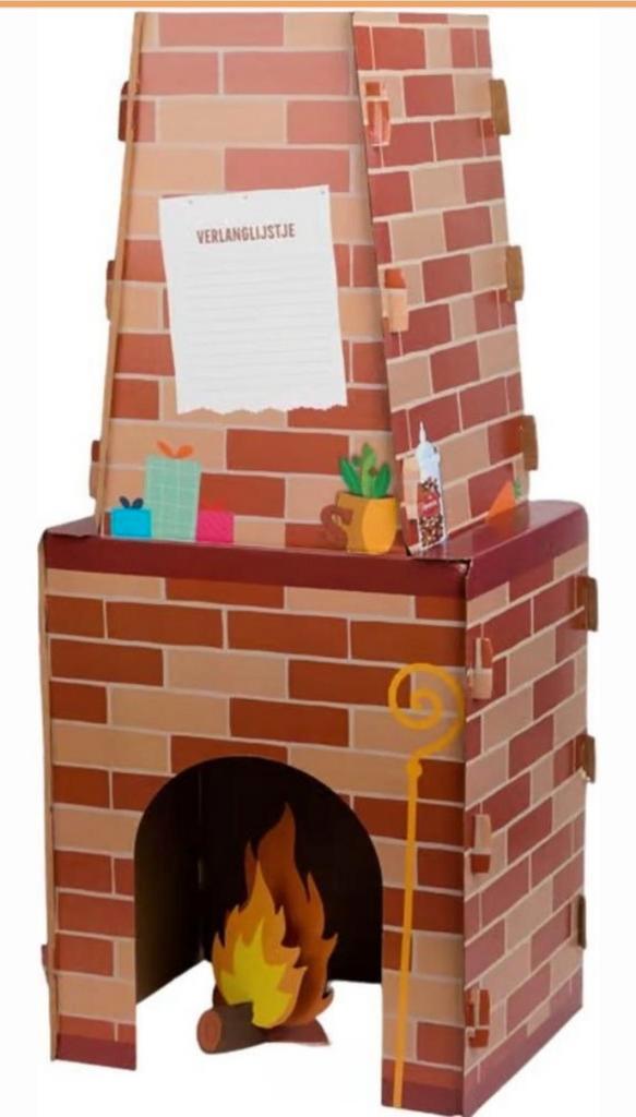 Sinterklaas schoorsteen XL karton decoratie 5 december, Diversen, Sinterklaas, Nieuw, Ophalen