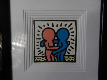 Reproductie naar Keith Haring Best Buddies 1987 14,7x14,7 cm beschikbaar voor biedingen
