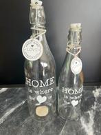 2 weckflessen home is where the heart is, Huis en Inrichting, Ophalen of Verzenden