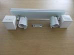 2 spot plafond lamp 220-240 V; 50W met 2x GU10, Plafondspot of Wandspot, Glas, Modern, Zo goed als nieuw