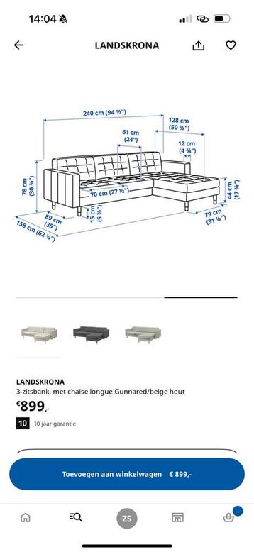 Landskrona 3-zits bank ikea - afbeelding 7