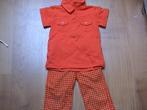 H&M + pampolina, rood / oranje geruite broek + oranje polo, Kinderen en Baby's, Kinderkleding | Maat 92, Ophalen of Verzenden