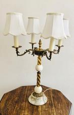 Vier koppige tafel lamp van marmer en Messing, Ophalen, Overige materialen