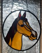 Raamhanger paard glas in lood, Doe-het-zelf en Verbouw, Gebruikt, Minder dan 80 cm, Ophalen of Verzenden, Glasplaat