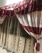 Set klassiek gordijnen rode draperie, overgordijnen, vitrage, Huis en Inrichting, Stoffering | Gordijnen en Lamellen, 200 cm of meer