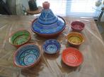 Tajine / Stoofpot van aardewerk (kleurrijk) met schaaltjes, Ophalen of Verzenden, Zo goed als nieuw, Overige materialen, Overige typen