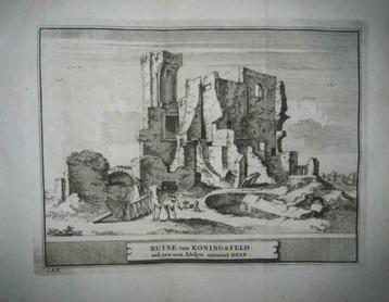 28 / Delft   Ruïne Abdij van Koningsveld  Kopergravure 1736 beschikbaar voor biedingen