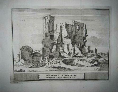 28 / Delft   Ruïne Abdij van Koningsveld  Kopergravure 1736, Antiek en Kunst, Kunst | Etsen en Gravures, Ophalen of Verzenden