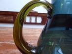 Vintage glazen kan in groen en blauw, Ophalen of Verzenden