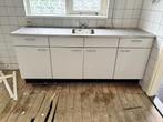 2x keukenblok met spoelbak | aanrechtblok met RVS blad, Huis en Inrichting, Keuken | Complete keukens, Ophalen, Gebruikt, Wit