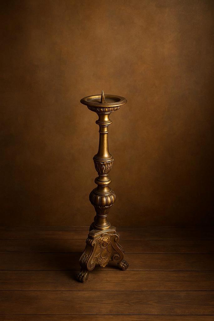 Barok kerkkandelaar, Antiek en Kunst, Antiek | Kandelaars, Koper of Brons, Ophalen of Verzenden