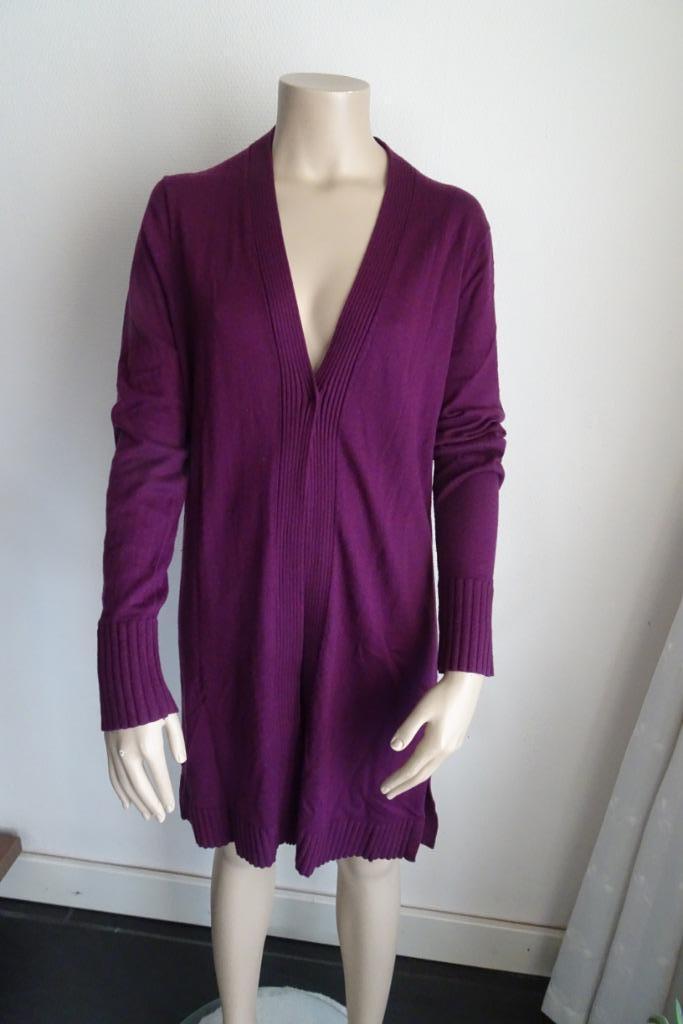 lang paars vest maat L van WE, Kleding | Dames, Truien en Vesten, Zo goed als nieuw, Maat 42/44 (L), Paars, Ophalen