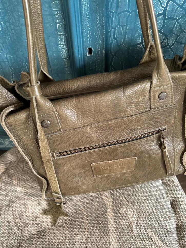 NAPSOE tas, Sieraden, Tassen en Uiterlijk, Tassen | Damestassen, Gebruikt, Schoudertasje, Groen, Verzenden