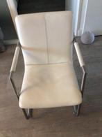2 om 2 gelijke eetkamerstoelen, Ophalen, Gebruikt, Wit, Leer