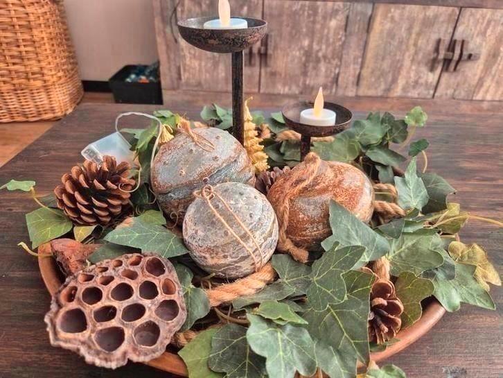 Kerstschaal 3 kerstballen, dienblad, kandelaren, Diversen, Kerst, Zo goed als nieuw, Ophalen of Verzenden