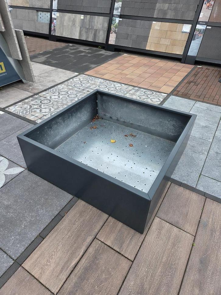 Gepoedercoat/ cortenstaal bloembakken 120x120x40, Tuin en Terras, Bloembakken en Plantenbakken, Nieuw, Metaal, Tuin, 60 cm of meer