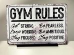 Gym Rules , metalen tekstbord (Old Look), Huis en Inrichting, Nieuw, Ophalen of Verzenden, Pand50, Info@pand50.nl