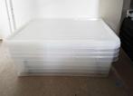 4 Storage boxes with lids & wheels 58x38x15cm, Ophalen, Doos, 50 tot 75 cm, Minder dan 35 cm