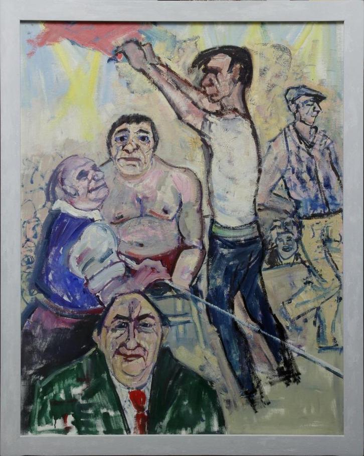 ==pauze in de boksring===Kamerlingh Onnes ?==, Antiek en Kunst, Kunst | Schilderijen | Klassiek, Ophalen