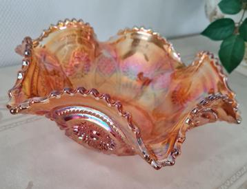 Prachtige Marigold Carnival glass schaal beschikbaar voor biedingen