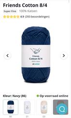 GEZOCHT: hobbii friends cotton 8/4 navy (86), Verzenden, Zo goed als nieuw, Breien of Haken, Wol of Garen