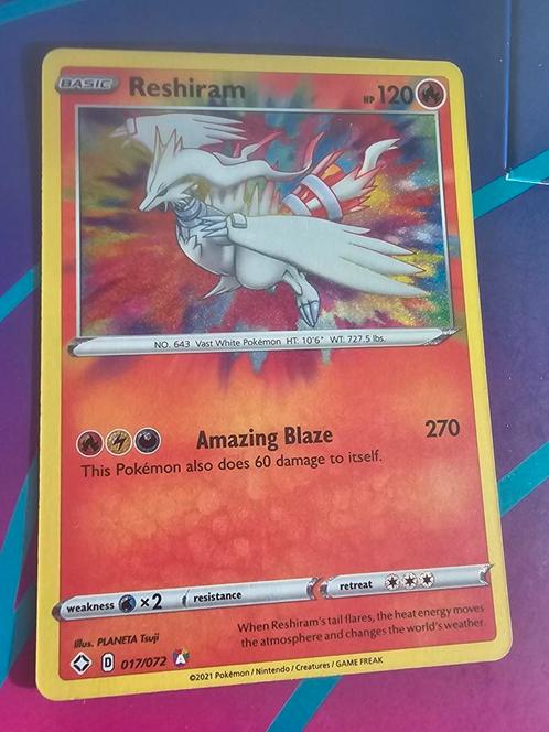 Pokémon kaart - Shining Fates - Reshiram 17/72, Hobby en Vrije tijd, Verzamelkaartspellen | Pokémon, Nieuw, Losse kaart, Foil