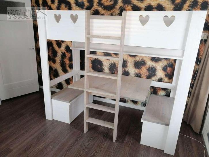 Leuke stevige hoogslaper steigerhout, Kinderen en Baby's, Kinderkamer | Stapelbedden en Hoogslapers, Nieuw, Overige typen, Ophalen of Verzenden
