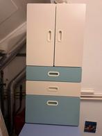 Ikea Småstad 3 kasten met wit-blauwe deurtjes, Ophalen, Zo goed als nieuw