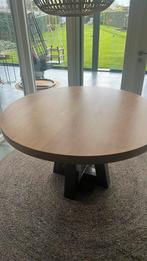 Mooie massief eiken tafel 1.30 doorsnee, 100 tot 150 cm, Rond, Gebruikt, Ophalen of Verzenden